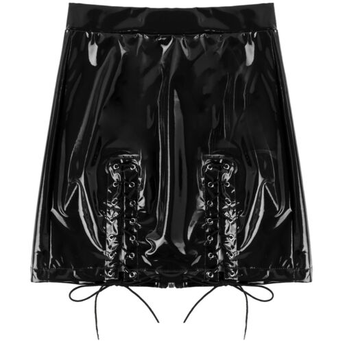 Women/'s Wetlook Mini Skirt Leather Clubwear OL  High Waist Pencil Skirt Bodycon