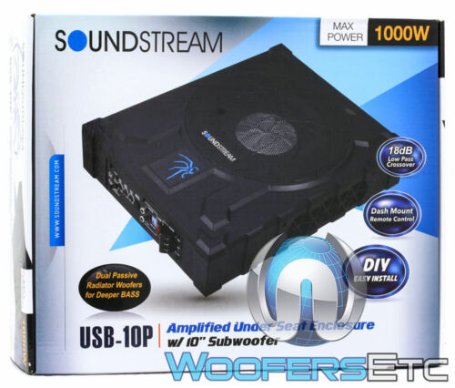SOUNDSTREAM USB-10P 10/" 1000W UNDER SEAT SUBWOOFER BASS SPEAKER AMPLIFIER NEW