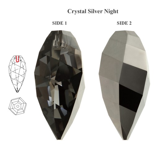 Original SWAROVSKI 6540 Tordu Goutte Cristal Pendentifs* Tous Couleurs /& Tailles