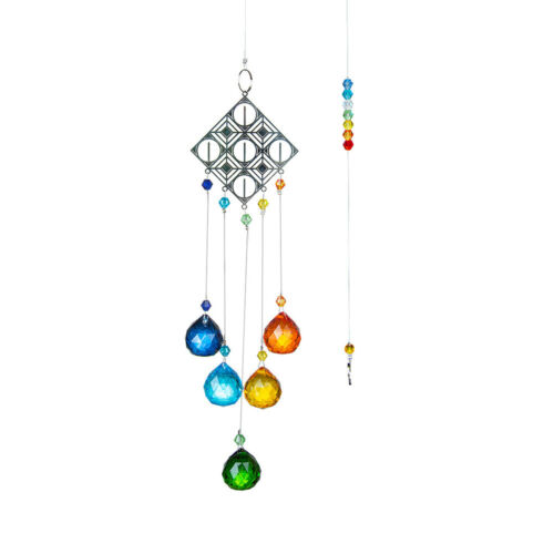 Colorful Crystal Pendant Suncatcher Window Hanging Ornament for Patio Home Decor 
