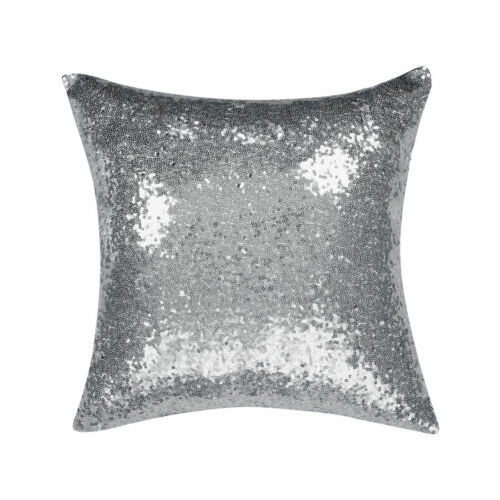 16" Glitter Sequins Throw Pillow Case Cover Home Sofa  Waist Throw Cushion Cover 