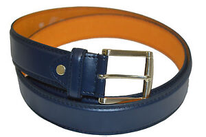 BELT MENS BIG AND TALL JEANS NEW NAVY BLUE LEATHER SIZE 46&quot;- 56&quot; GREAT GIFT IDEA | eBay