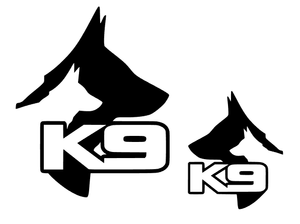 bespoke b4 DOG HANDLER GRAPHICS 2 X K9 VEHICLE STICKER DECALS