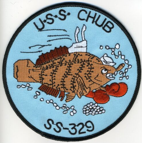 Fish/sub with boxing gloves cigar BC Patch Cat No C6176 USS Chub SS 329 