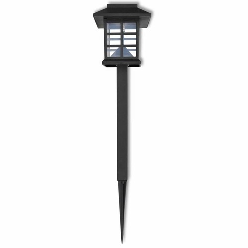 Borne solaire extérieure LED 12 pcs avec piquet 8,6 x 8,6 x 38 cm F4P8
