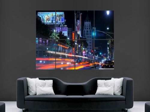 LOS ANGELES  LA  DOWNTOWN NIGHT  POSTER WALL ART PICTURE  LARGE GIANT