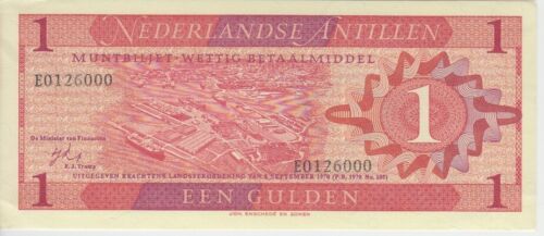 pxf E Netherlands Antilles banknote P20 1 Gulden 1979 AU  We Combine