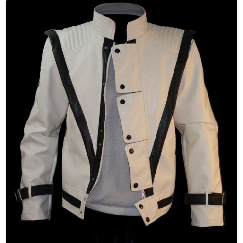 Michael Jackson ~Thriller~ bianco Jacke giacca pelle PU XS--XXL o su misura MJ10