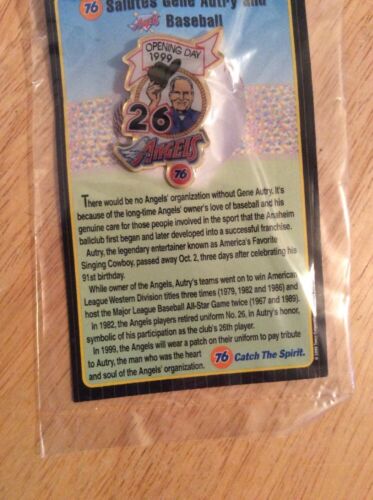 California Angels Opening Day 1999 Lapel Pin 26 Gene Autry Anaheim New 