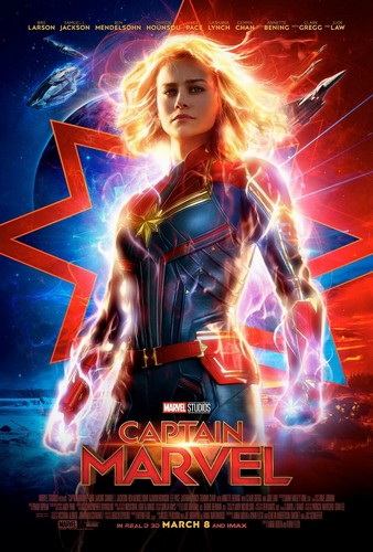 Captain Marvel Large Movie Poster MCU Canvas 20X30 Glossy Photo Paper 24X36