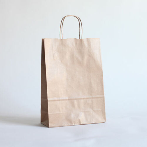 BROWN KRAFT PAPER CARRIER PARTY GIFT BAGS WITH TWIST HANDLE SMALL MEDIUM LARGE 
