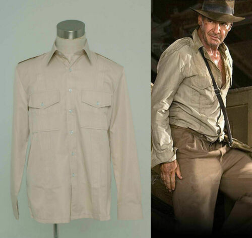 NEW Indiana Jones Casual Shirt Costume Classic Cosplay Custom Made #A.302