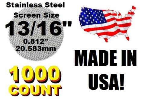 .812/" 1000 Count 13//16/" MADE IN USA Stainless Steel Pipe Screens A1 QUALITY