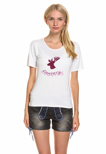 Lekra Damen T-Shirt leicht fallender Viskose Stretch-Anteil Oktoberfest Trachten