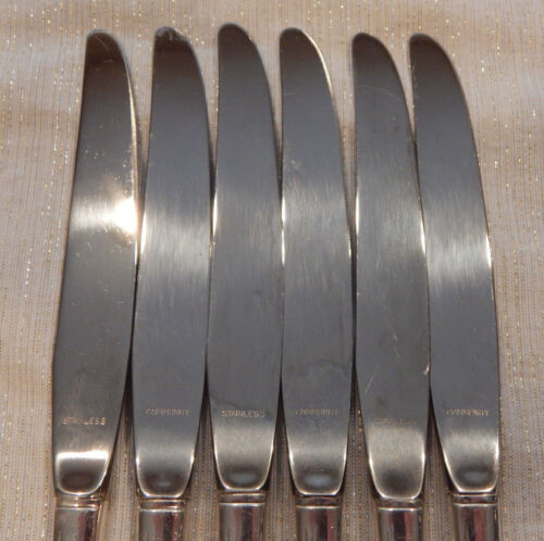 ONEIDA COMMUNITY SILVERPLATE /"WHITE ORCHID/" PATTERN 6 DINNER KNIVES 9 3//8/"