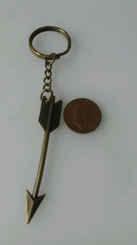 secure bag charm Steampunk Great Gift Bronze coloured Large Arrow keyring 