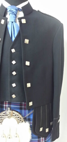 100/% laine sherrifmuir Kilt Veste /& Gilet Chrome Boutons//Écossais Robe De Mariage