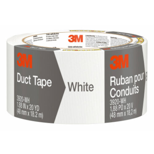 White 3M 3920-WH Heavy-Duty Duct Tape 1.88/" x 20 Yd