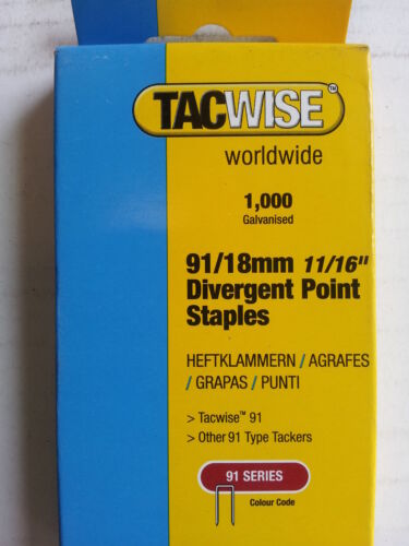 30mm Fit Tacwise 191EL 91 Series Divergent Point Staples 18mm 