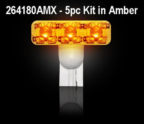 Bulbs In Amber 5pc Kit # 264180AMX Recon 194 Type 1-Watt High Power L.E.D