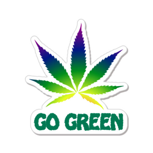 Go Green Weed Pot Smoke Marijuana Joke Funny car bumper sticker decal 5" x 4" 