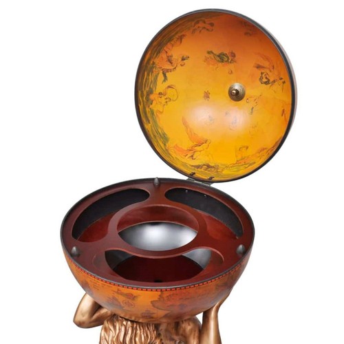Bois Globe bar Vin Support Atlas Design Carte Motif minibar boissons Bouteille rack