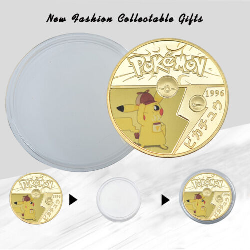 SALE !!!!! Pikachu Pokemon Coins Gold Plated with Holder Japanese Coin 