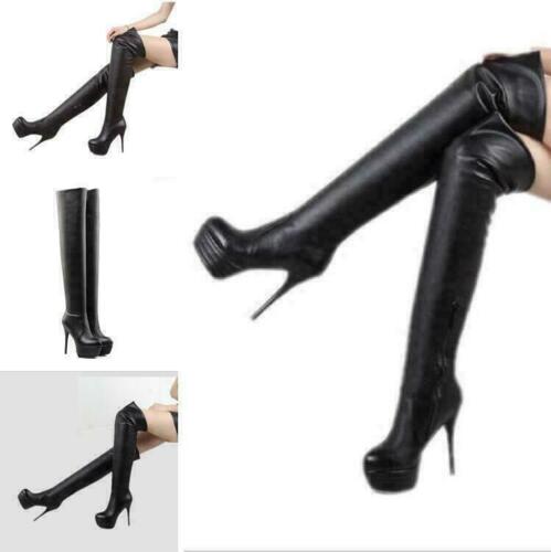 Womens Club Party High Stiletto Heels Over The Knee Thigh Boots Shoes Platform 