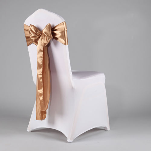 50PCS Satin Chair Sash Silk Bow 6x108" Event Wedding Party Venue Decor 