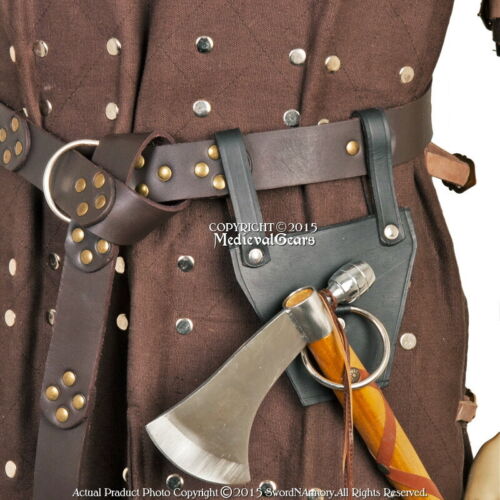 Leather Medieval Axe Hanger Viking Hatchet Belt Holster Tomahawk Holder LARP