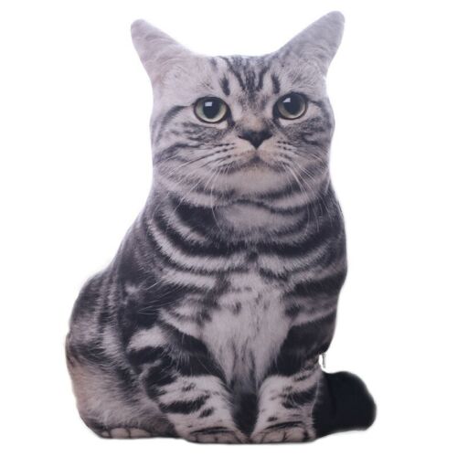 3D Simulation Cat Pillow Cat Doll Cushion Throw Pillow Plush Toy Sofa Decor 