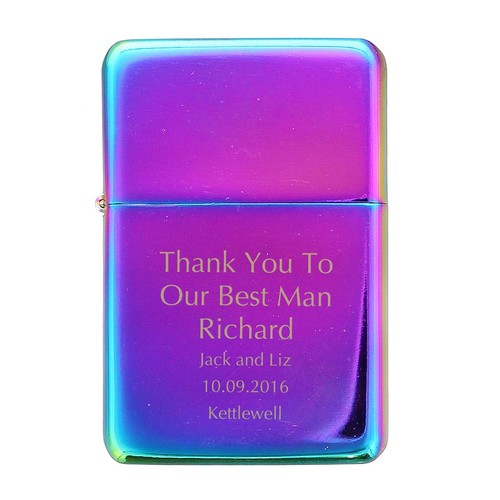 Various Colours Personalised Wedding Lighter Best Man Bridesmaid- Gift Box