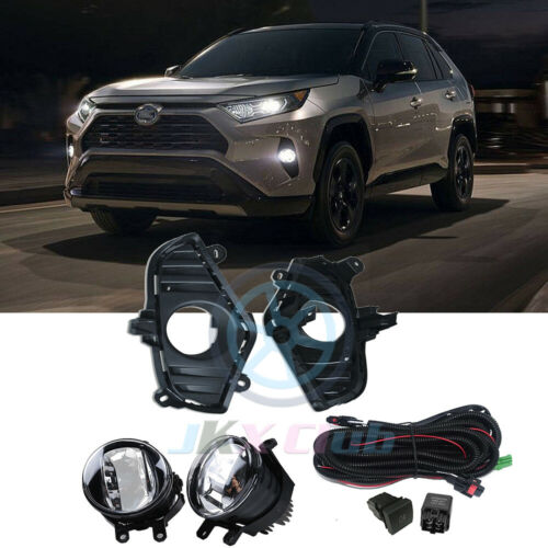 LED Driving Lights Bumper Fog Lamps Harness Cover o Kit For Toyota RAV4 2019-20