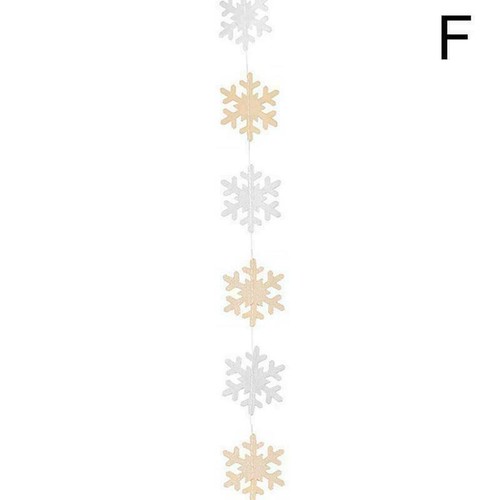 4m Snowflake Paper Garlands Ornaments Xmas Decorations Home Ornament K0V7