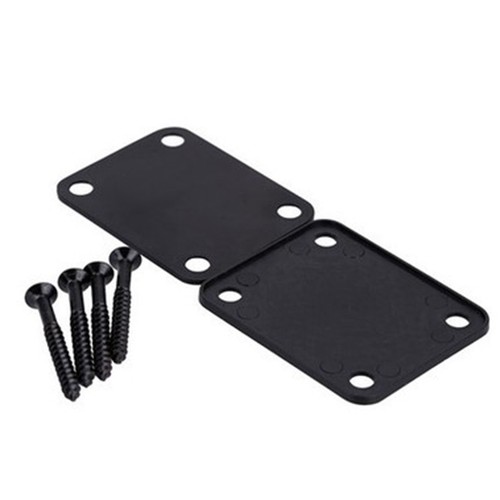 Schwarz Chrom Gitarre Ansatzblech Halsplatte /& 4 Schrauben für Fender E-Gitarre