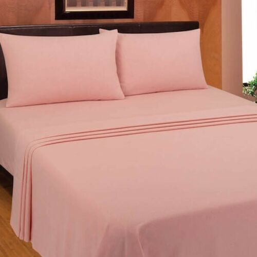 FLANNELETTE 100% BRUSHED COTTON EURO DOUBLE 140 X 200 BED FITTED SHEET 14 SIZES 