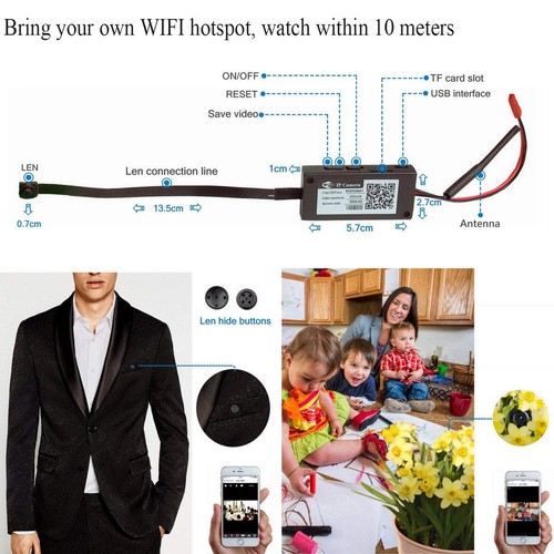 Wireless Spy WIFI IP Nanny Cam Mini Micro DV DVR Pinhole DIY Hidden Video Camera