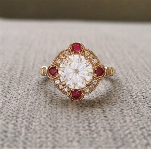 Details about  / Vintage Antique Art Deco Round 2.40 ct Diamond Engagement Wedding Ring Silver