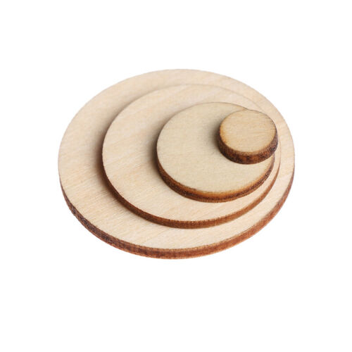 25-100PCS Chip Wooden Pieces Ornament Slices Circles Round DIY Craft Handmade