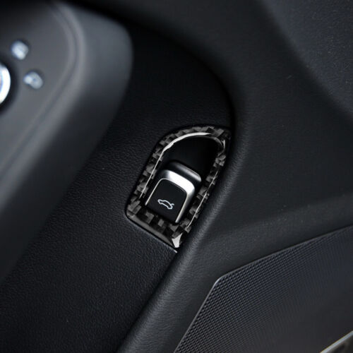 For Audi A4 B8 A5 Q5 2009-16 Carbon Fiber Rear Trunk Switch Button Sticker Trim