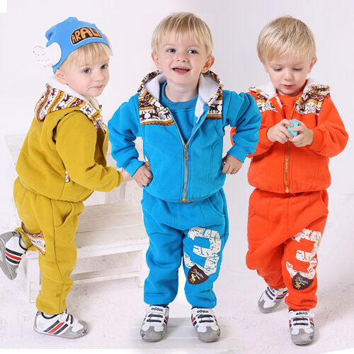 Toddler Boy 3PC Outfit Sets Sport Style Deerlet Snowsuit Size 1-4 years Hoodie.