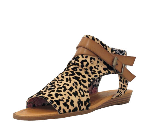 Blowfish NEW Balla leopard sand open toe low wedge fashion sandals shoes sz 3-8 