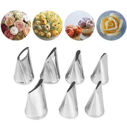 7pcs//set Cake Decorating Tips Cream Icing Piping Rose Tulip Nozzle Pastry ToolYR
