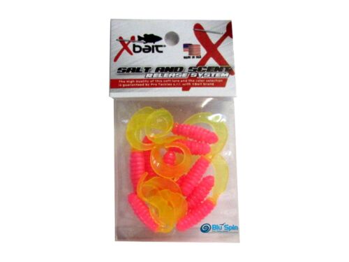 NEW XBAIT GRUB WORM FALCETTI SIZE 2/" COLOR 3 BUBBLE GUM CHART TAIL MADE IN USA