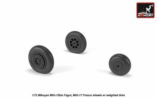 Armory 1//72 Mikoyan MiG-15bis Fagot MiG-17 Fresco Wheels /& Weighted Tires