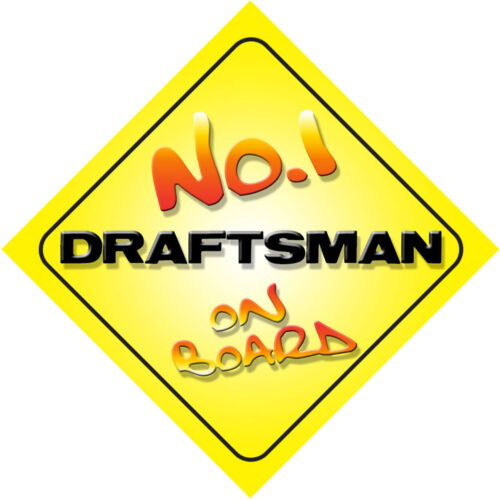 No.1 Draftsman On Board Car Sign Gift//New Job Present