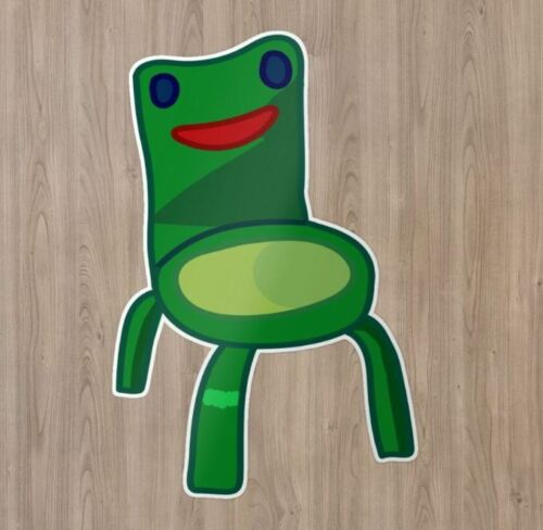 Cute Frog Chair New Horizon Game Vinyl Decal Laptop Quote Cartoon Sticker
