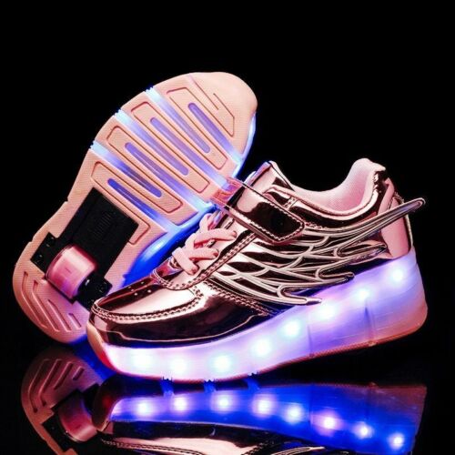 USB Charging Girls Boys LED Roller Skate Shoes Kids Sneakers With One Wheels