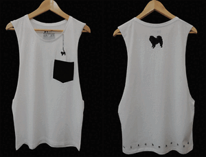 100/% COTTON MEN/'S WHITE TANK WITH BLACK POCKET BITCHNHOUND SIZES M,L,XL.