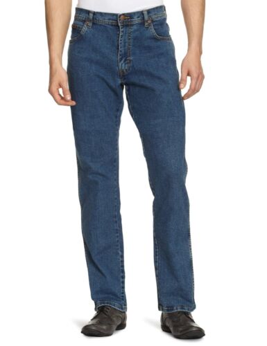 Wrangler Texas Stretch Jeans New Men’s Regular Denim Stonewash Blue All Sizes
